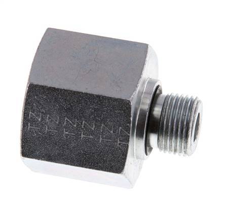 G 3/8'' x G 3/4'' M/F Zinc plated Steel Reducing Adapter 400 Bar - Hydraulic