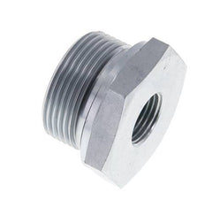 G 1 1/4'' x G 1/2'' M/F Zinc plated Steel Reducing Adapter 400 Bar - Hydraulic