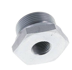 G 1 1/4'' x G 1/2'' M/F Zinc plated Steel Reducing Adapter 400 Bar - Hydraulic