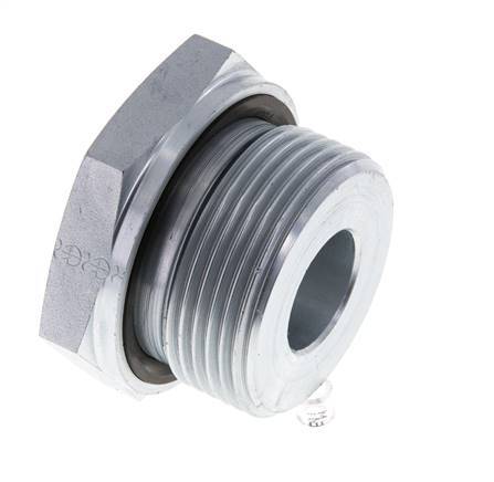 G 1 1/4'' x G 1/2'' M/F Zinc plated Steel Reducing Adapter 400 Bar - Hydraulic