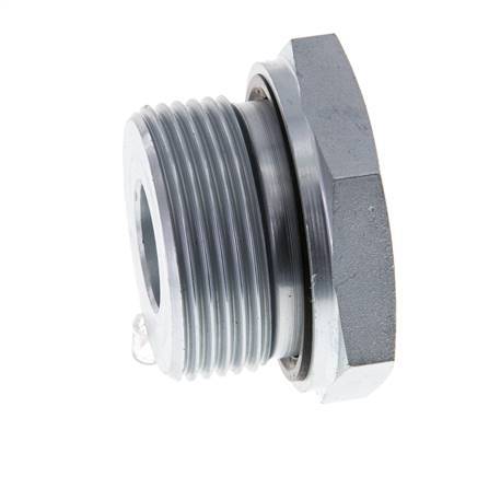 G 1 1/4'' x G 1/2'' M/F Zinc plated Steel Reducing Adapter 400 Bar - Hydraulic
