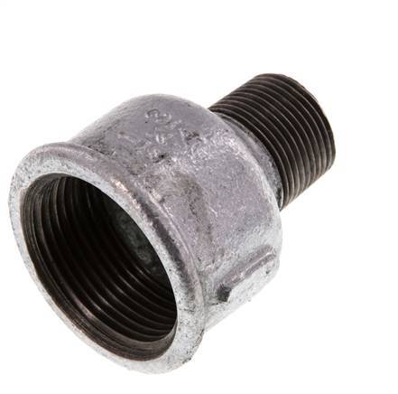 R 3/4'' x Rp 1 1/4'' M/F Zinc plated Cast iron Reducing Adapter 25 Bar