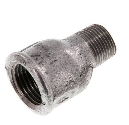 R 3/8'' x Rp 1/2'' M/F Zinc plated Cast iron Reducing Adapter 25 Bar [2 Pieces]