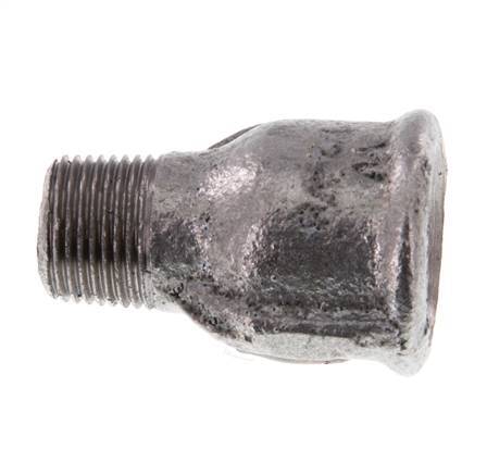 R 3/8'' x Rp 1/2'' M/F Zinc plated Cast iron Reducing Adapter 25 Bar [2 Pieces]