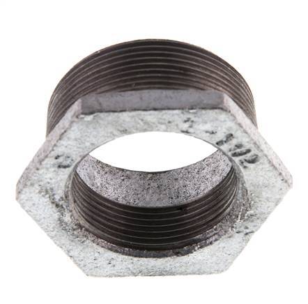 R 2'' x Rp 1 1/2'' M/F Zinc plated Cast iron Reducing Ring 25 Bar