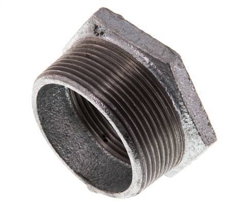 R 2'' x Rp 1 1/2'' M/F Zinc plated Cast iron Reducing Ring 25 Bar