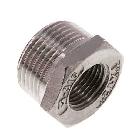 R 1'' x Rp 1/2'' M/F Stainless steel Reducing Ring 16 Bar