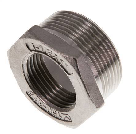R 1 1/2'' x Rp 1'' M/F Stainless steel Reducing Ring 16 Bar