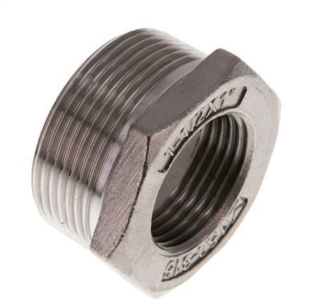 R 1 1/2'' x Rp 1'' M/F Stainless steel Reducing Ring 16 Bar