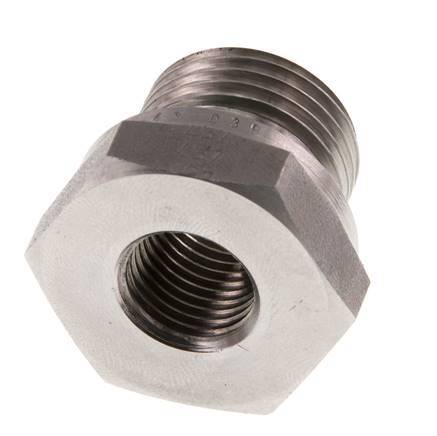 G 1/2'' x G 1/4'' M/F Stainless steel Reducing Adapter 630 Bar - Hydraulic