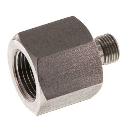 G 1/8'' x G 3/8'' M/F Stainless steel Reducing Adapter 630 Bar - Hydraulic