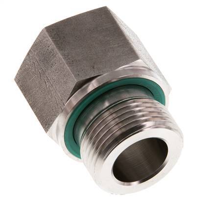 G 3/4'' x G 1/2'' M/F Stainless steel Reducing Adapter 400 Bar - Hydraulic