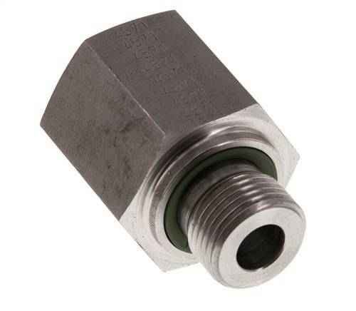 G 3/8'' x G 1/2'' M/F Stainless steel Reducing Adapter 630 Bar - Hydraulic