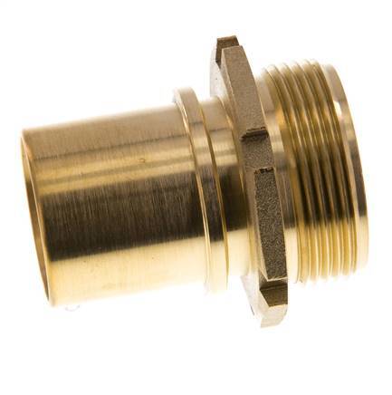 G 1 1/2'' Male x 38mm Brass Hose barb with Safety Collar DIN 2817