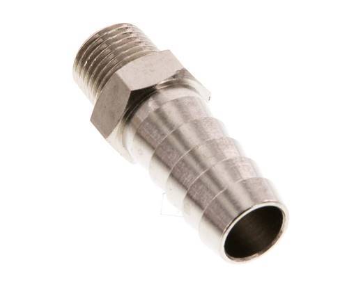 R 1/8'' Male x 10mm Nickel plated Brass Hose barb 16 Bar [5 Pieces]