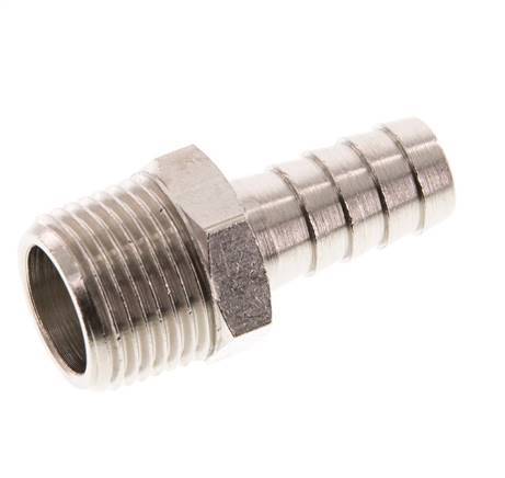 R 3/8'' Male x 10mm Nickel plated Brass Hose barb 16 Bar [5 Pieces]