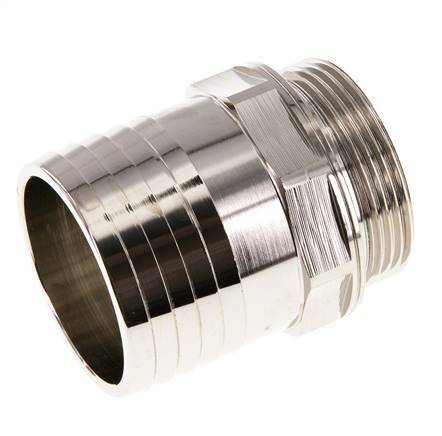 G 1 1/2'' Male x 50mm Nickel plated Brass Hose barb 16 Bar