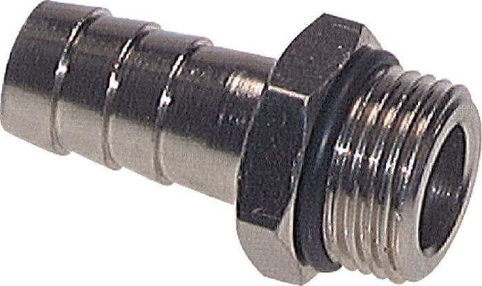 G 1/8'' Male x 9mm Nickel plated Brass Hose barb with NBR Seal 30 Bar [5 Pieces]