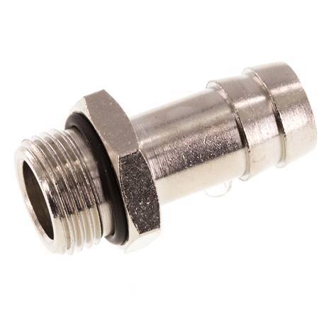 G 3/8'' Male x 13mm Nickel plated Brass Hose barb with NBR Seal 30 Bar [2 Pieces]