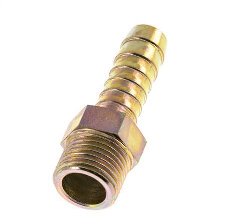 G 1/2'' Male x 13mm Zinc plated Steel Hose barb 25 Bar