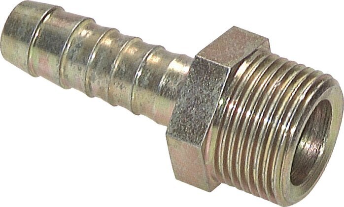 G 1/4'' Male x 9mm Zinc plated Steel Hose barb 25 Bar [2 Pieces]