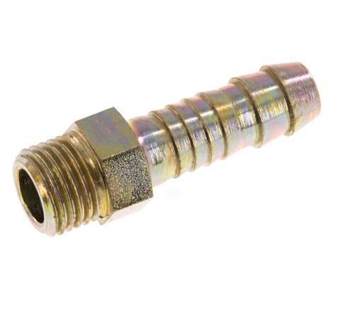 G 1/4'' Male x 9mm Zinc plated Steel Hose barb 25 Bar [2 Pieces]