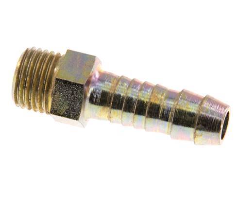 G 1/4'' Male x 9mm Zinc plated Steel Hose barb 25 Bar [2 Pieces]