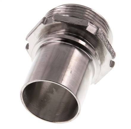 G 1 1/2'' Male x 38mm Stainless steel Hose barb with Safety Collar DIN 2817