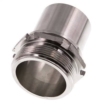 G 2'' Male x 50mm Stainless steel Hose barb with Safety Collar DIN 2817