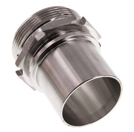 G 2'' Male x 50mm Stainless steel Hose barb with Safety Collar DIN 2817