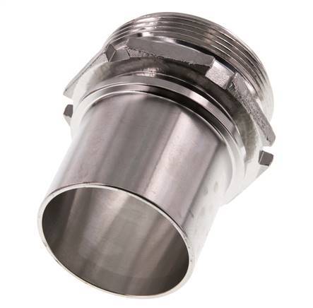 G 2'' Male x 50mm Stainless steel Hose barb with Safety Collar DIN 2817