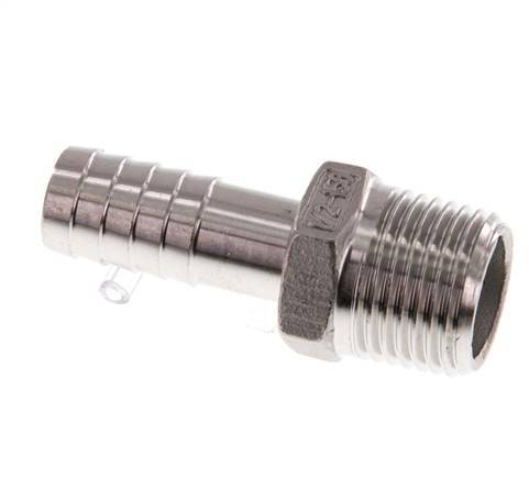 R 1/2'' Male x 13mm Stainless steel Hose barb 16 Bar