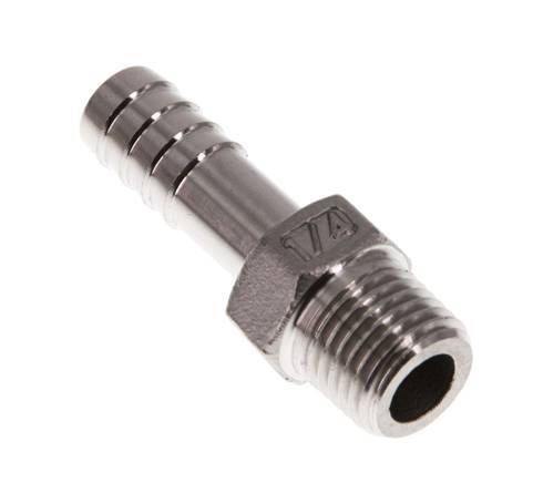 R 1/4'' Male x 9mm Stainless steel Hose barb 16 Bar