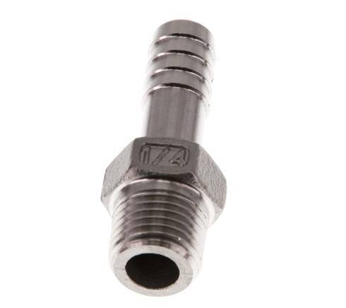 R 1/4'' Male x 9mm Stainless steel Hose barb 16 Bar