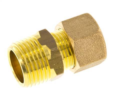 R 1/2'' Male x 12mm Brass Straight Compression Fitting 75 Bar DIN EN 1254-2