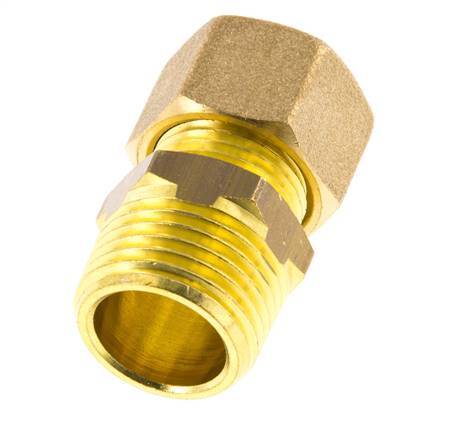 R 1/2'' Male x 12mm Brass Straight Compression Fitting 75 Bar DIN EN 1254-2
