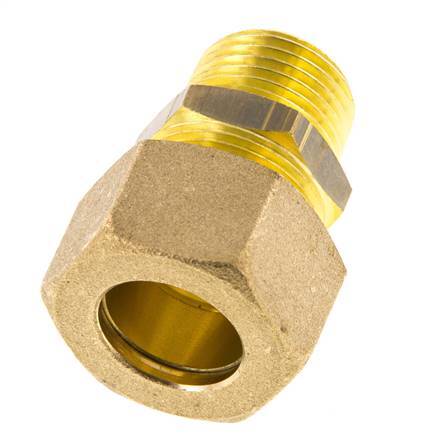 R 1/2'' Male x 18mm Brass Straight Compression Fitting 67 Bar DIN EN 1254-2