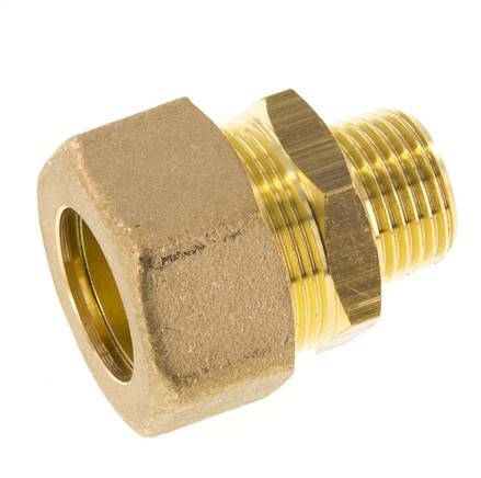 R 1/2'' Male x 22mm Brass Straight Compression Fitting 54 Bar DIN EN 1254-2