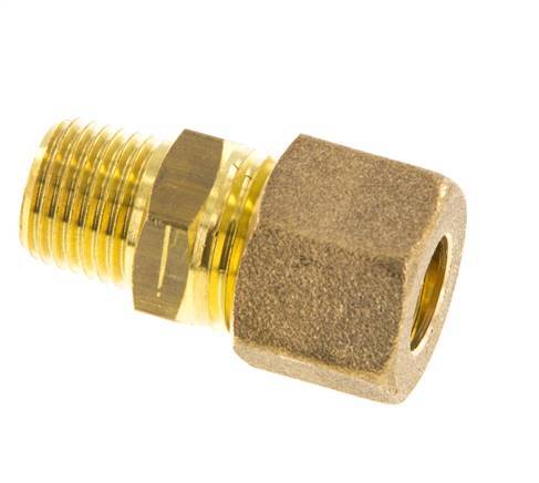 R 1/4'' Male x 10mm Brass Straight Compression Fitting 95 Bar DIN EN 1254-2 [2 Pieces]