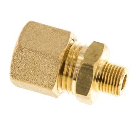 R 1/8'' Male x 10mm Brass Straight Compression Fitting 95 Bar DIN EN 1254-2