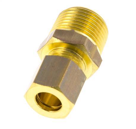 R 3/8'' Male x 8mm Brass Straight Compression Fitting 135 Bar DIN EN 1254-2
