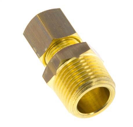 R 3/8'' Male x 8mm Brass Straight Compression Fitting 135 Bar DIN EN 1254-2