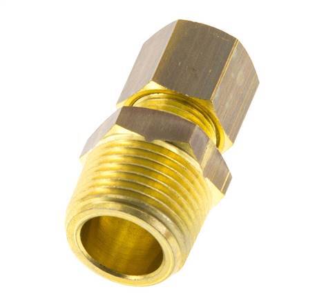 R 3/8'' Male x 8mm Brass Straight Compression Fitting 135 Bar DIN EN 1254-2