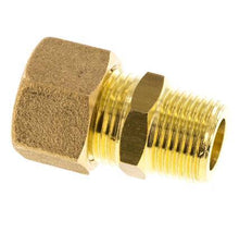R 3/8'' Male x 12mm Brass Straight Compression Fitting 75 Bar DIN EN 1254-2