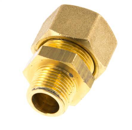 R 3/8'' Male x 16mm Brass Straight Compression Fitting 76 Bar DIN EN 1254-2