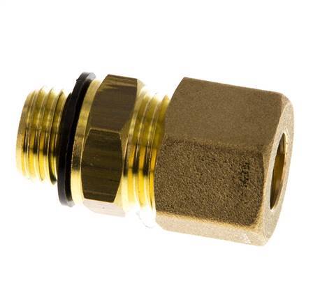G 1/4'' Male x 10mm Brass Straight Compression Fitting with PA Seal 95 Bar DIN EN 1254-2