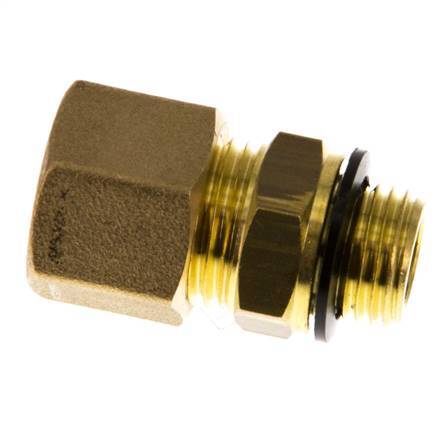 G 1/4'' Male x 10mm Brass Straight Compression Fitting with PA Seal 95 Bar DIN EN 1254-2