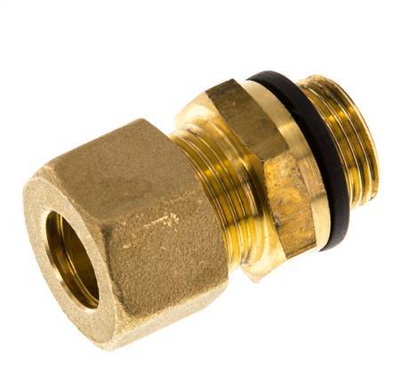 G 3/8'' Male x 12mm Brass Straight Compression Fitting with PA Seal 75 Bar DIN EN 1254-2