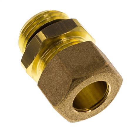 G 1/2'' Male x 14mm Brass Straight Compression Fitting with NBR Seal 89 Bar DIN EN 1254-2