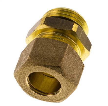 G 1/2'' Male x 14mm Brass Straight Compression Fitting with NBR Seal 89 Bar DIN EN 1254-2